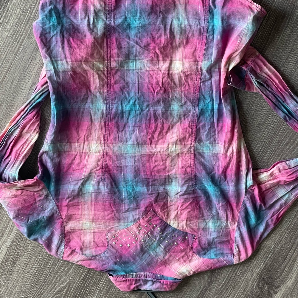 Bundle of two women’s pink western button-up shirts sz medium Cruel Girl & Roper - Picture 6 of 16